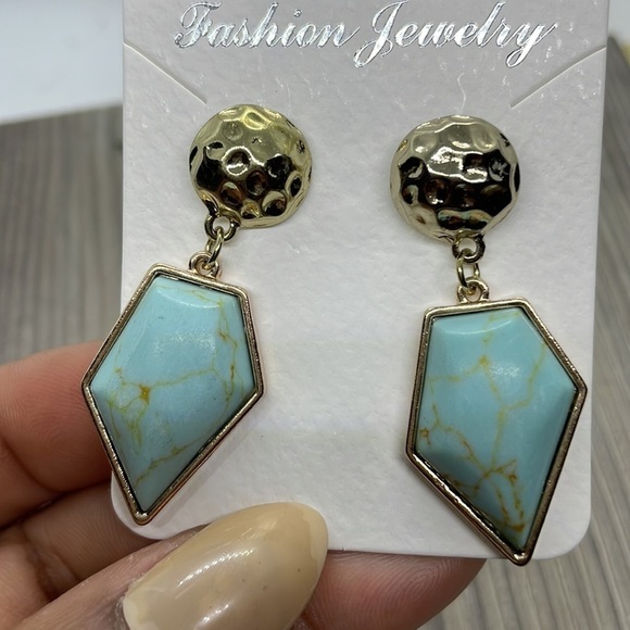 Sanctuary Project Blue Stone Geo Drop Earrings - Picture 10 of 17